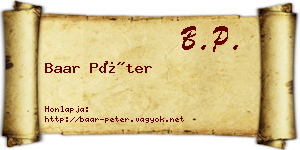 Baar Péter névjegykártya